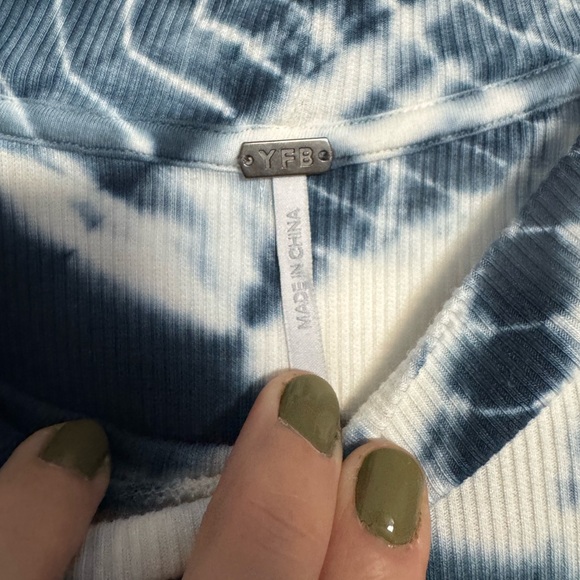 Young Fabulous & Broke Navy and White Long Sleeve Dress - Picture 3 of 4